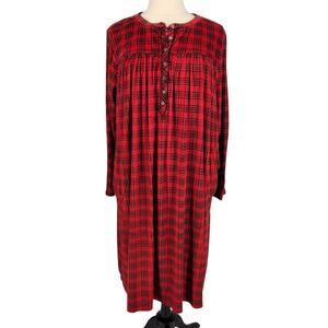 Aria Red Plaid Nightshirt Sleep Dress – Size 4X
